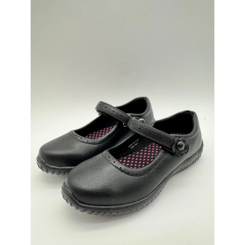 Girls Black Mary Jane School Shoes‎ Strap Comfort Slip Resistant Size 2
